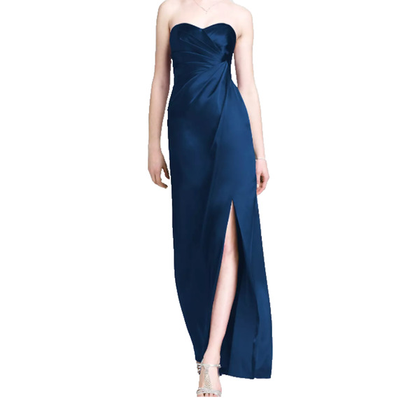 David's‎ Bridal Purple Satin Strapless Maxi Dress Sz 6 Bridesmaid Wedding Prom - Picture 11 of 11